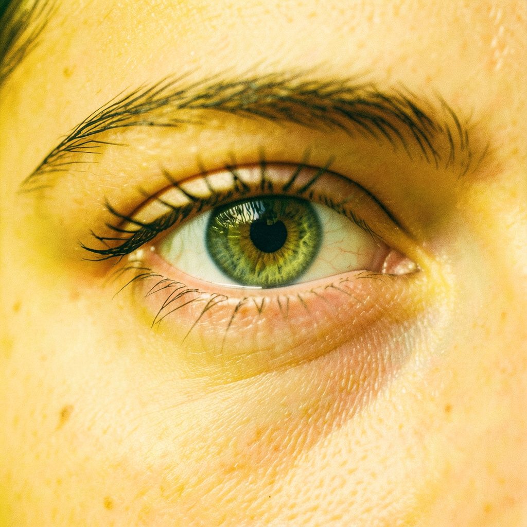 Dispositivo de asistencia visual OrCam montado en gafas, sobre un fondo neutro.